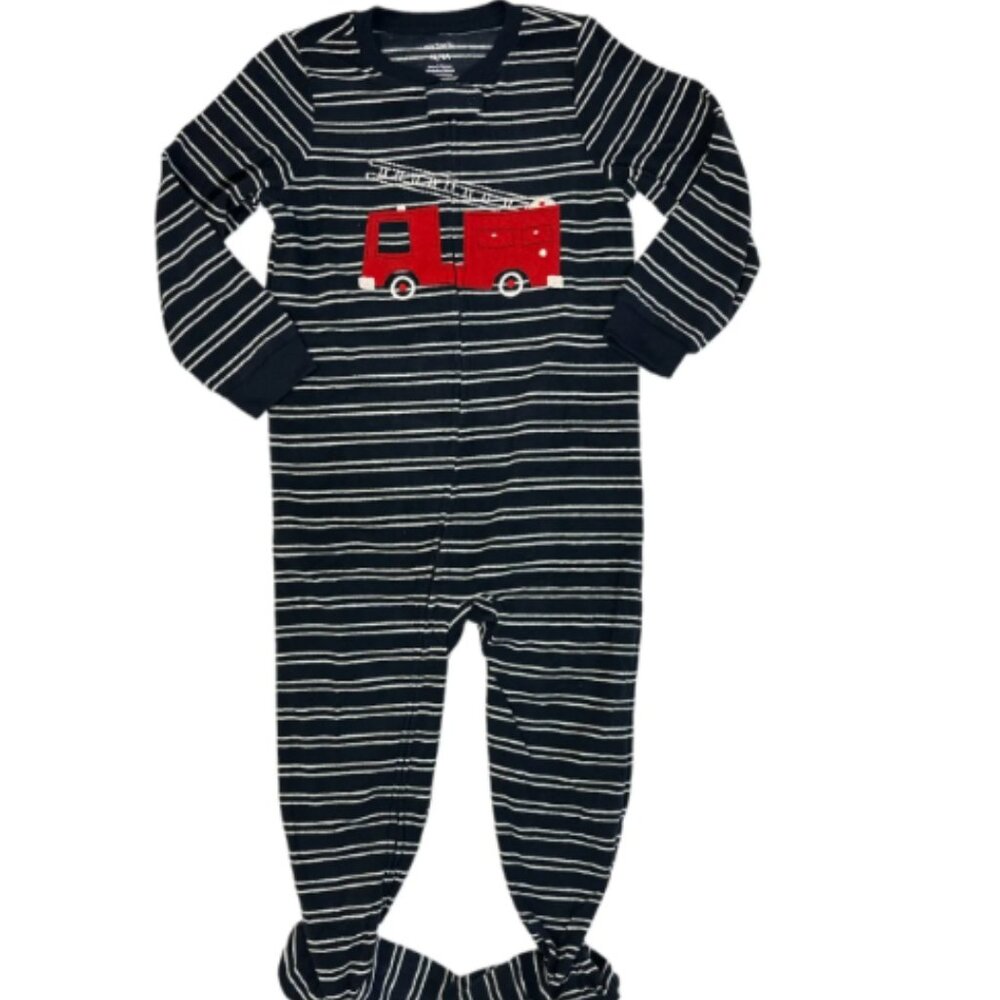 Carter's Fire Engine Sleeper Sz 3T, Soft Navy & Gray-NWT